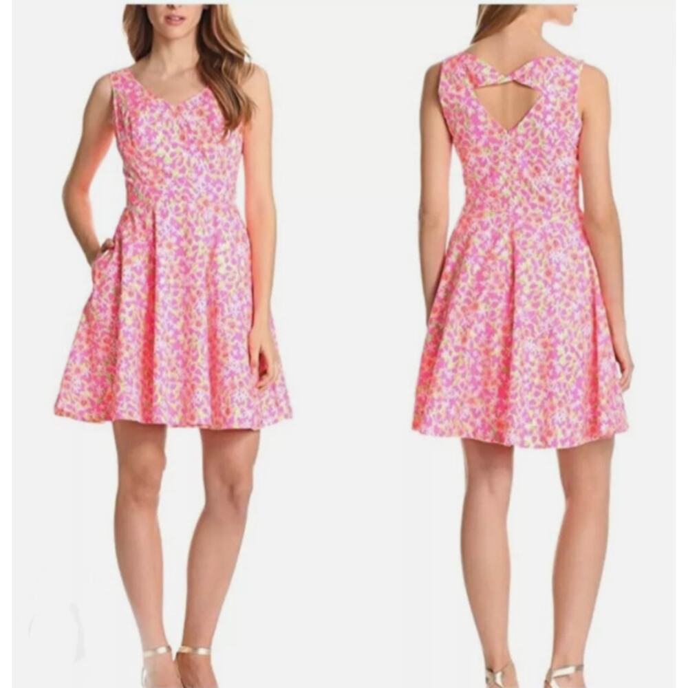 Lilly Pulitzer Freja Everything Nice Dress Fiesta Pink Fit and Flare Floral 4